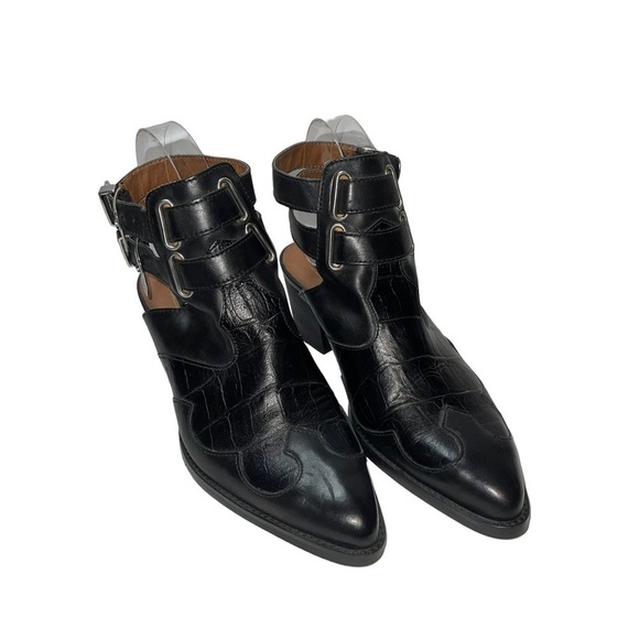 NWT TopShoo Women Leather Buckle Boots Size 7.5 - Picture 1 of 8